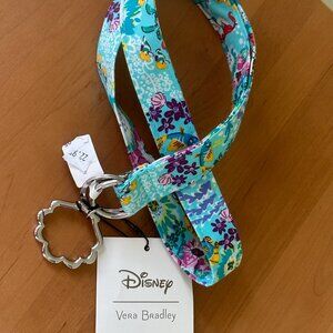 VERA BRADLEY DISNEY WIDE LANYARD ARIEL FLORAL:NWT LITTLE MERMAID